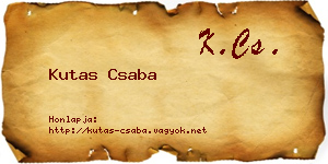 Kutas Csaba névjegykártya